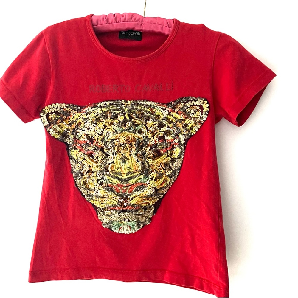 Roberto Cavalli Girl's Sequined Tiger Tee Shirt